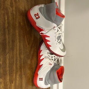 Nike Red and Gray High-Top Sneakers